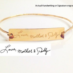 Christmas gift for mom Handwriting Bangle Actual Handwriting Bangle / Handwriting Bracelet Custom handwriting Memorial handwriting jewelry