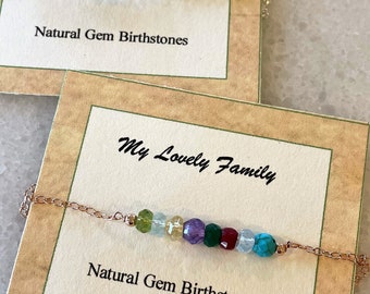 Dainty Birthstone Necklace, Gift for Mom, Birthstone Charm Necklace, Birthstone Jewelry, Christmas gift for a mom grandma wife sister mil