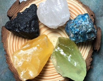 Personalized Raw Healing Crystal Kit Healing Stone Set Select your intention healing crystals set of 5 stone beginner crystal healing kit