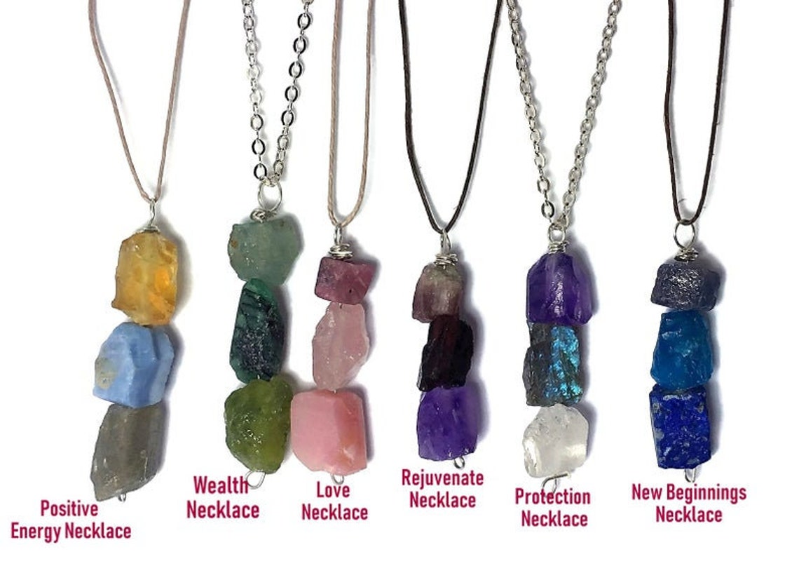 Crystal Healing Set Necklace Stress relief gift for her Etsy
