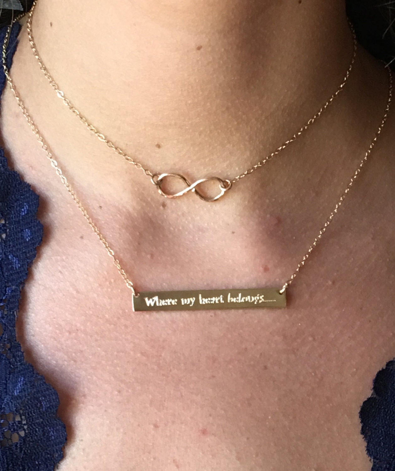 Dainty Choker Necklace Gold Thin Choker Infinity Ring Etsy