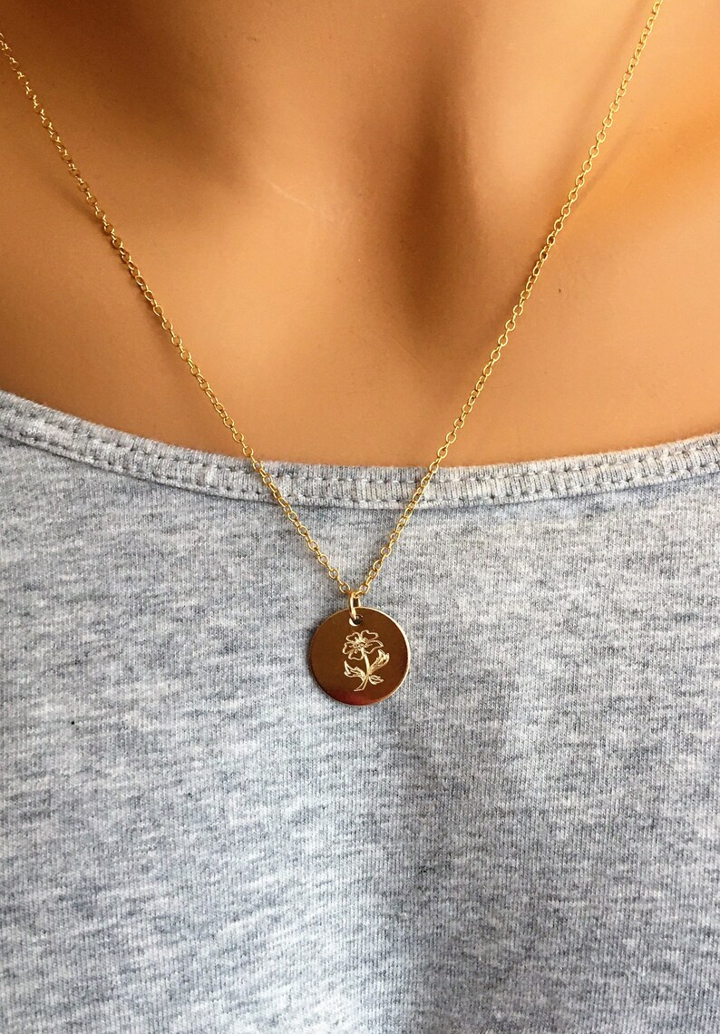 July Birthflower Ruby Birthstone Necklace Birth flower Larkspur birthstone necklace