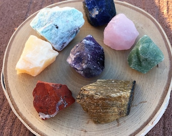 Beginner Crystal Kit Raw Crystal Set Healing Crystal Set Chakra Crystal Set Raw Crystals and Rocks Large crystals