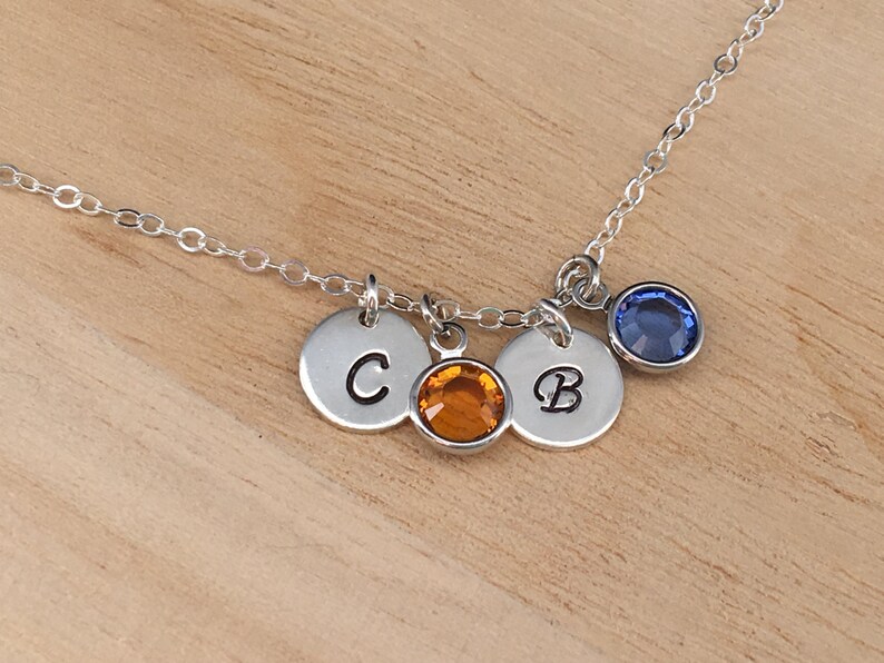 Girl Initial Necklace Birthstone Necklace Little Girl Etsy