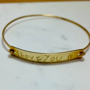 Handwriting Bangle / Actual Handwriting Bracelet / Signature Bracelet / Personalized engraved bracelet / Memorial handwriting jewelry image 4