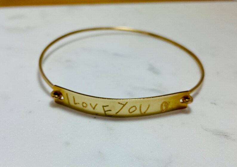 Handwriting Bangle / Actual Handwriting Bracelet / Signature Bracelet / Personalized engraved bracelet / Memorial handwriting jewelry image 4