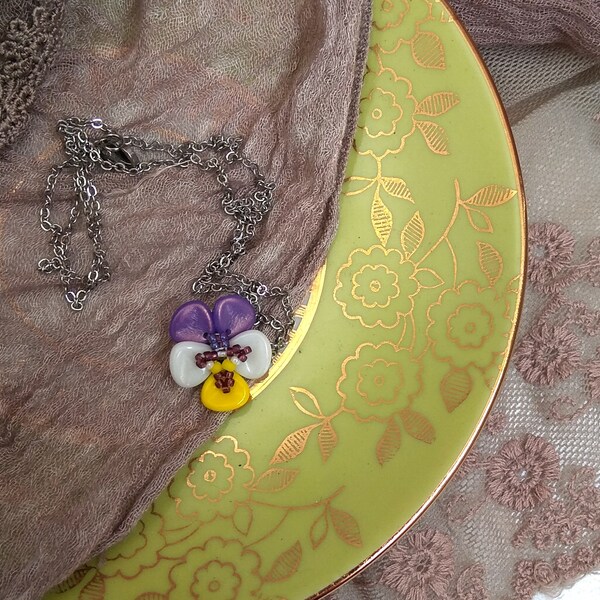 Pansy Necklace Etsy