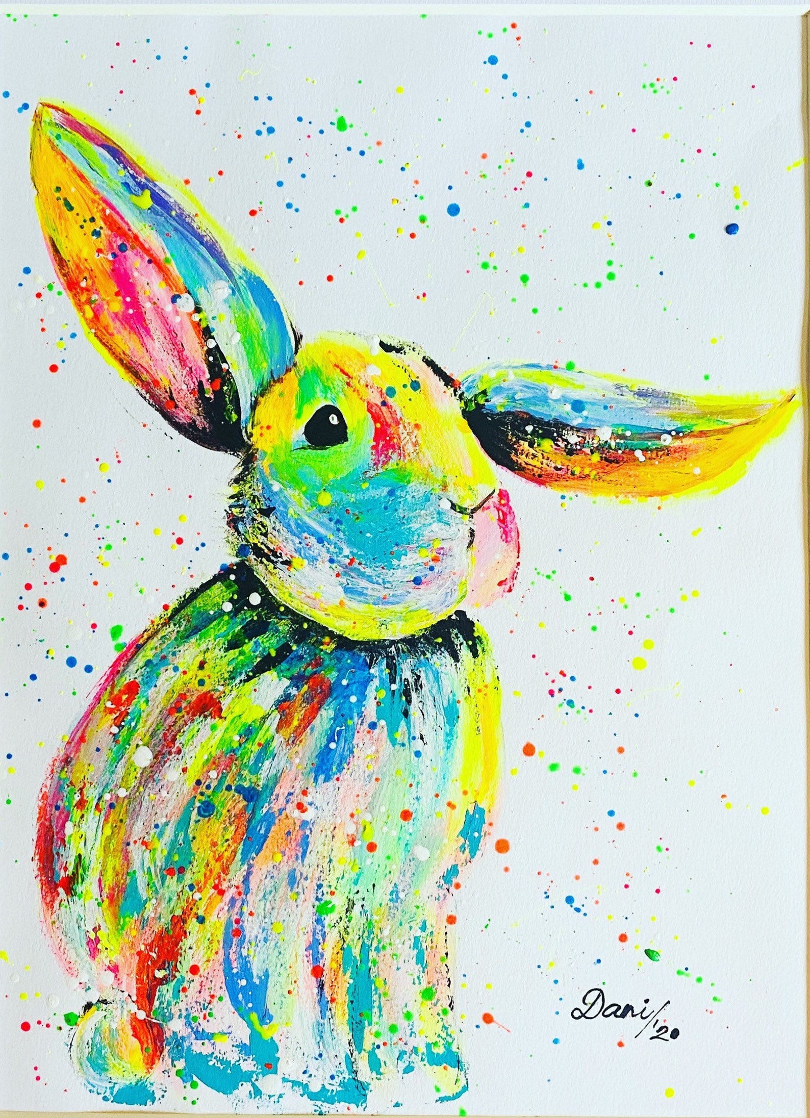 Bunny Original Acrylic Painting Etsy