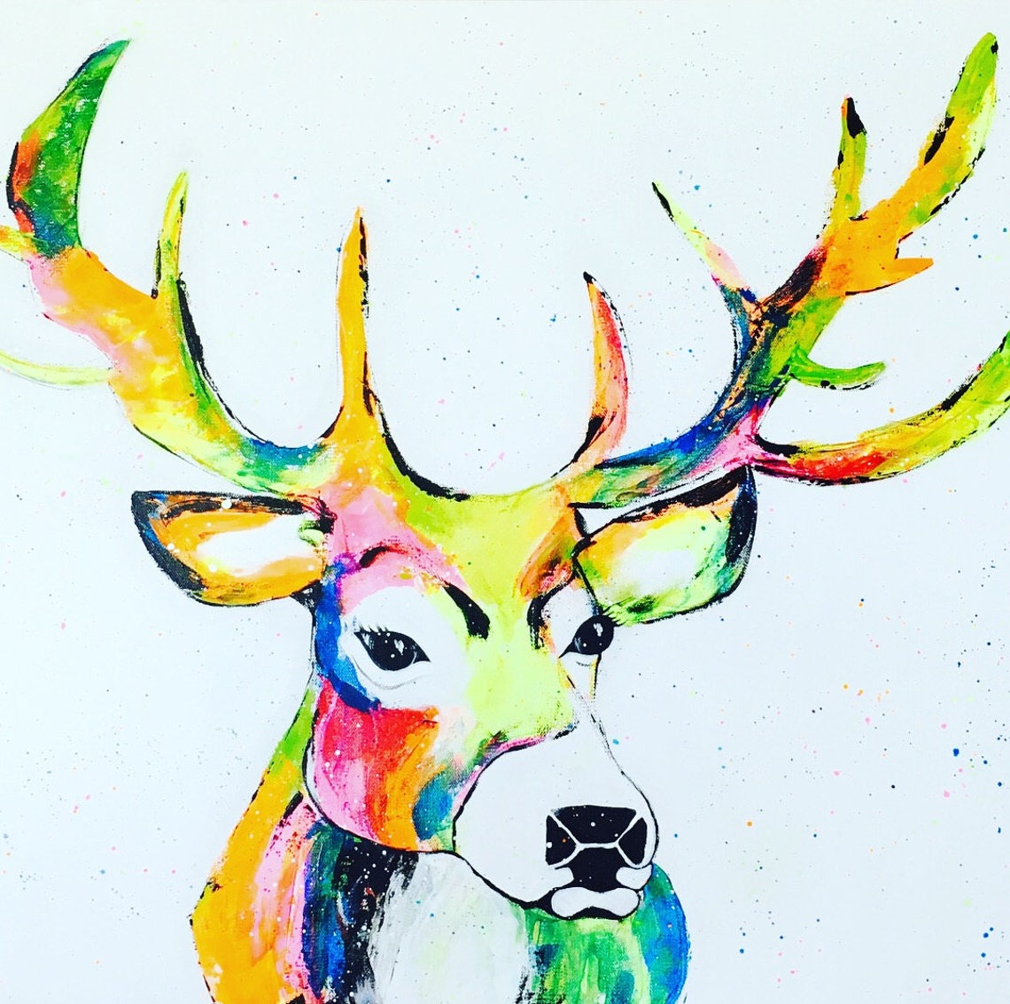 Reindeer Acrylic Painting SALE | Etsy UK