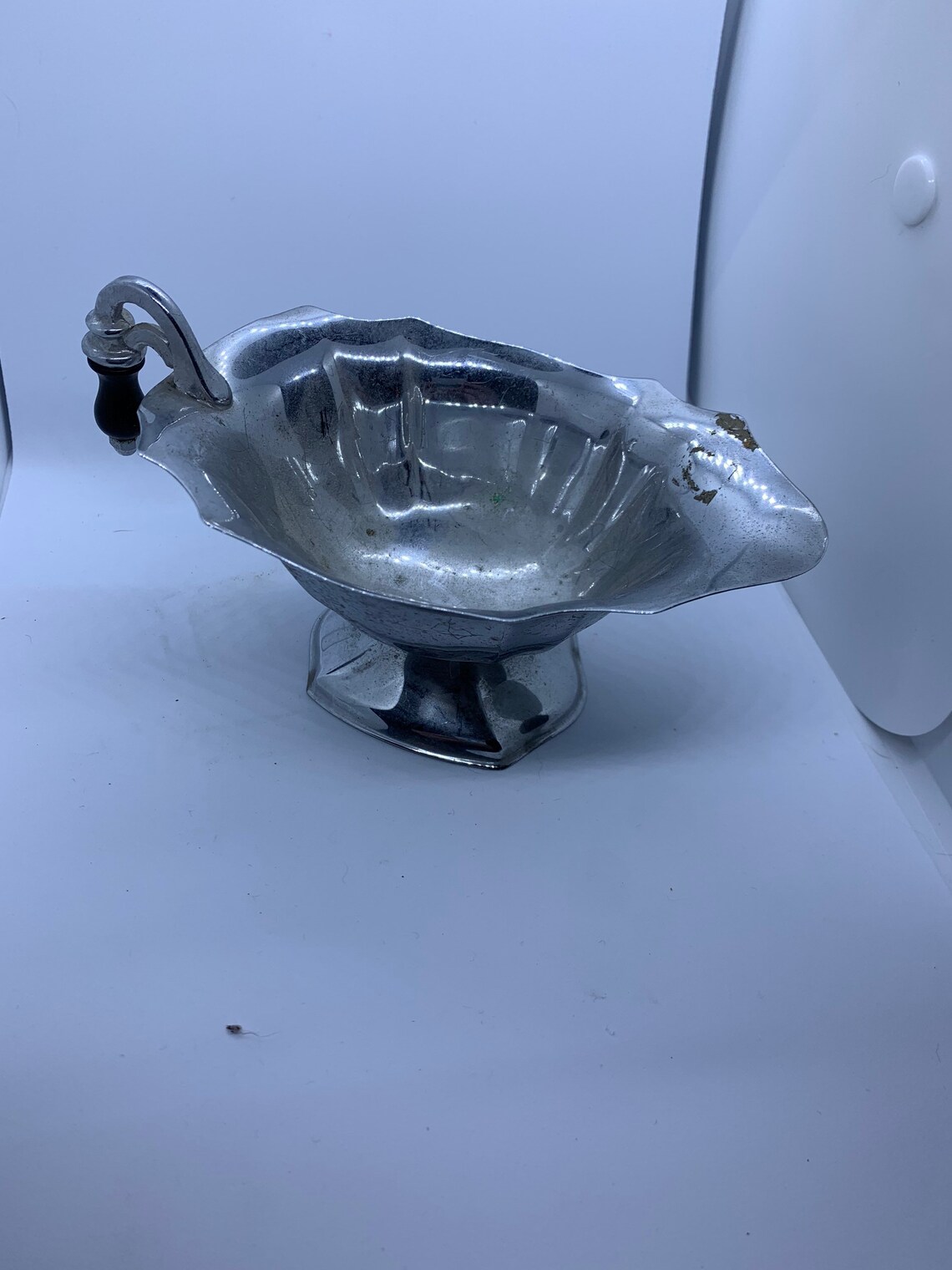 Vintage Silver Gravy and Sugar Bowl With Black Handles Etsy