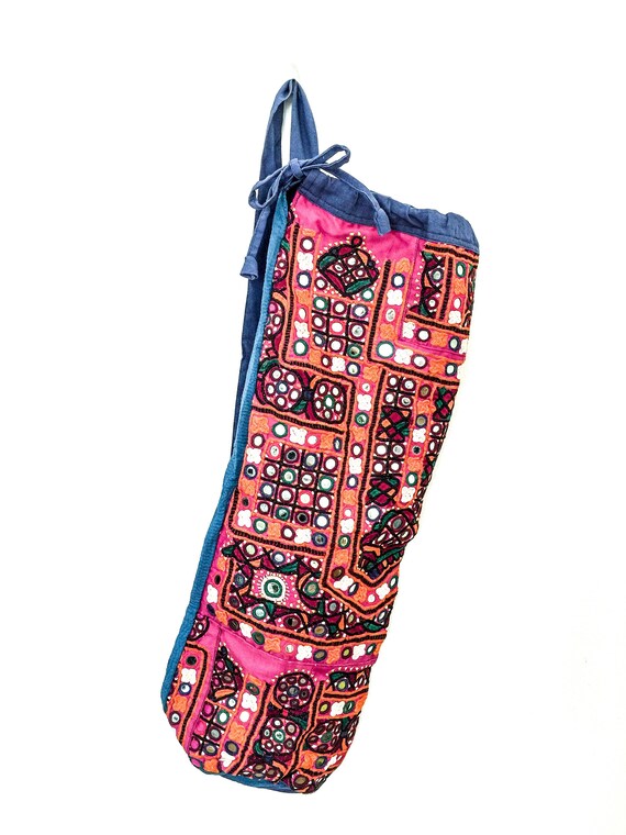 Yoga Bag hand embroidered vintage tribal indian gypsy Etsy
