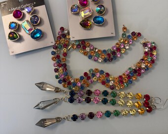 Metal Gallery Crystal Pin Sets & Rainbow Jeweled Fringe Trim – DIY Jewelry Supplies