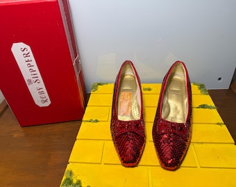 Replica Ruby Slippers with Yellow Brick Road Display