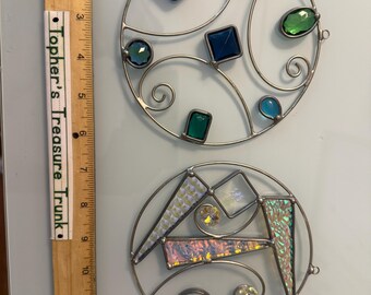 Handcrafted Stained Glass and Jeweled Suncatcher Collection
