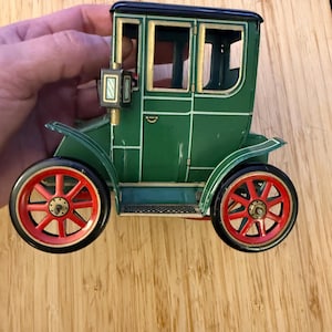Vintage 1950s Modern Toys Japan Tin Litho Lever Action Car Old Timers Green Coupe