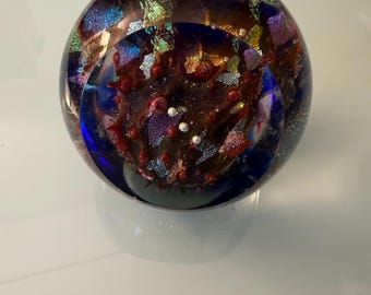 Vintage 1993 Glass Eye Studio Art Glass Paperweight - Signed & Dated Studio Glass