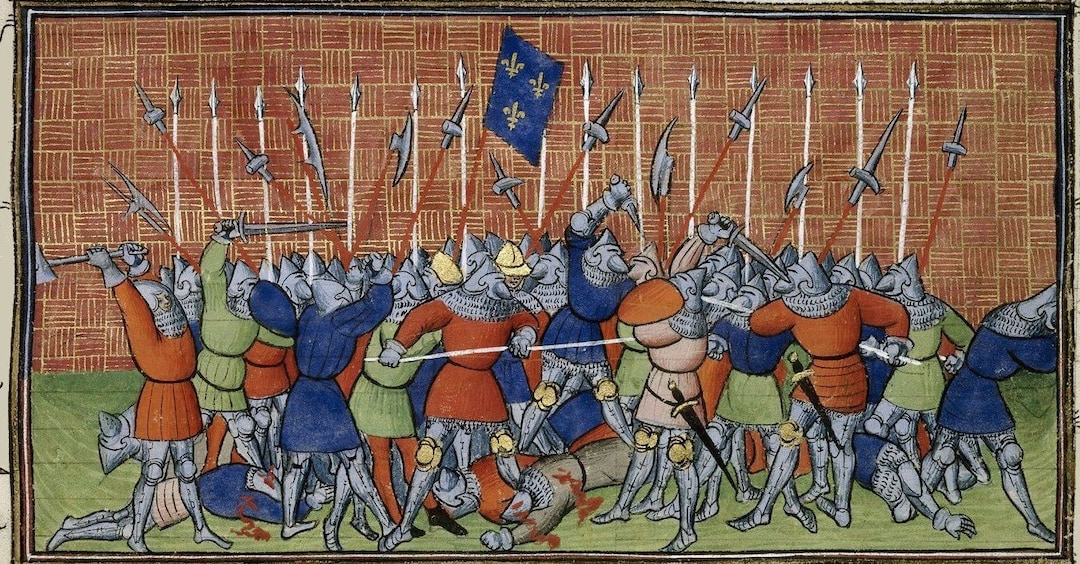 The battle of the Golden Spurs Fully Doubled Medieval Etsy