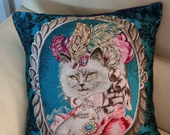 cat cushion cover 40x40 jacquard tapestry