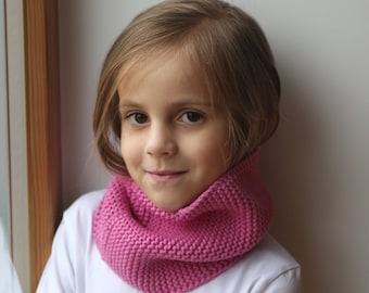 Foulard d’hiver. Écharpe circulaire en laine mérinos Hand Knit pour enfants, adolescents / adultes. Plus de couleurs