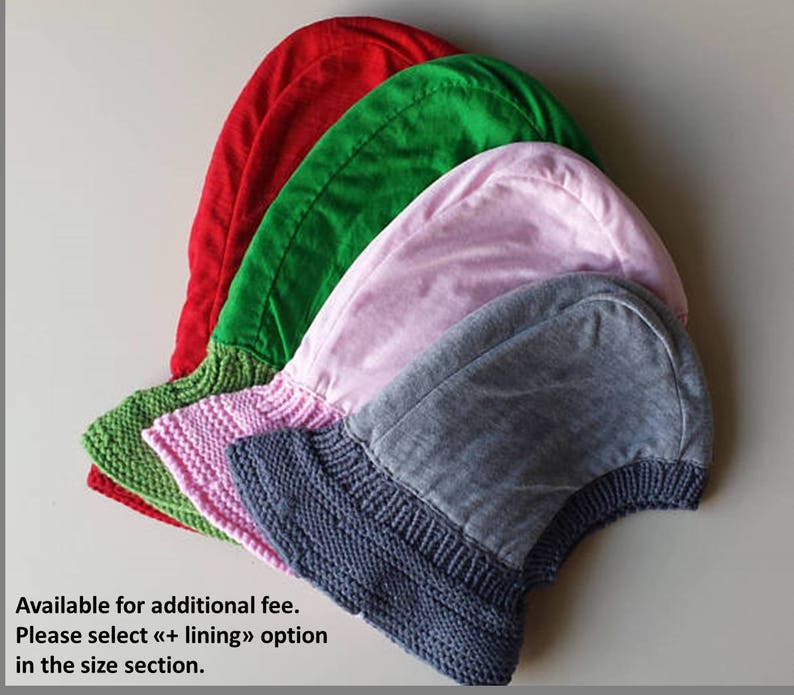 Balaclava Hat Baby/ Toddler Hoodie Hat With Pom Poms Merino Etsy