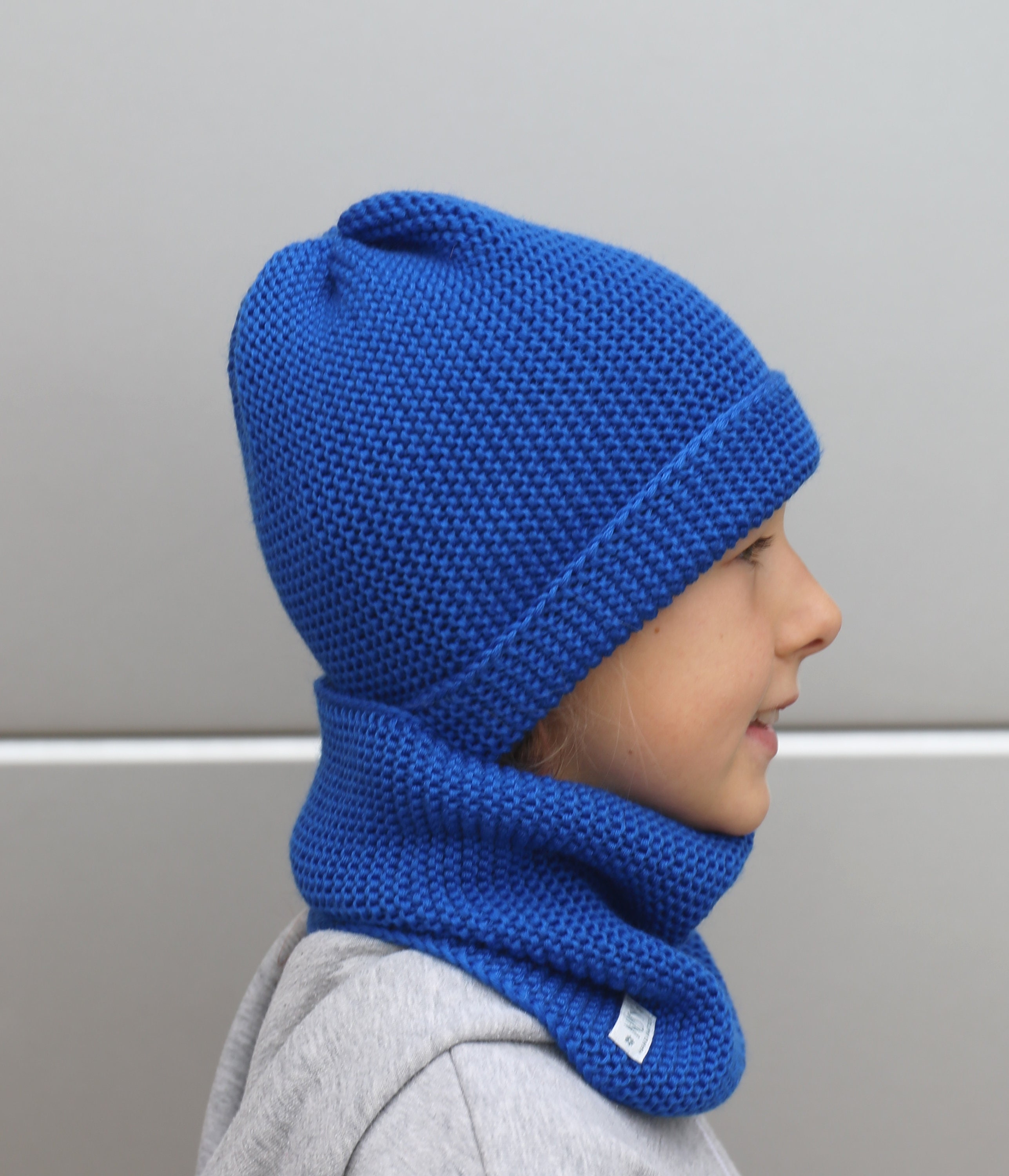 Pickapooh 100% Lana MERINO Sciarpa Loop Bambini Maglia Snood Collo