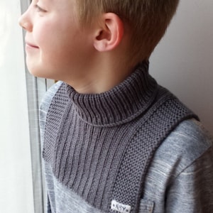 Merino wool Neck warmer for baby, toddler, children, hand knit scarf, merino turtleneck collar, 2-10 Years. More colors