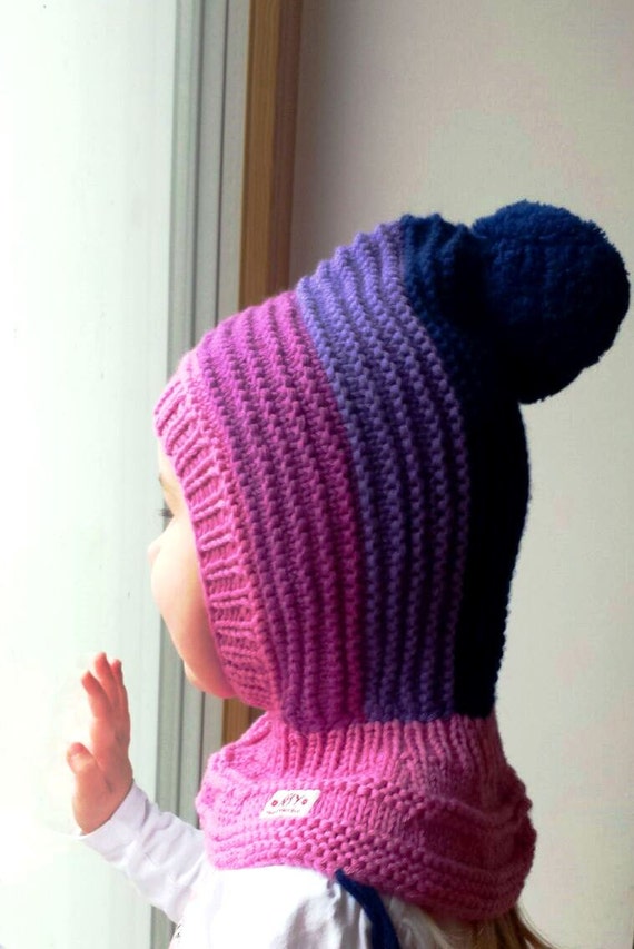 Merino wool Pixie Balaclava hat for Baby/ Toddler/ Girl hat Etsy