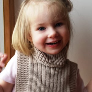 Merino wool Beige Neck warmers for baby, toddler, child, hand knit scarf, merino turtleneck/ collar 2-10 Years. Other colors, too