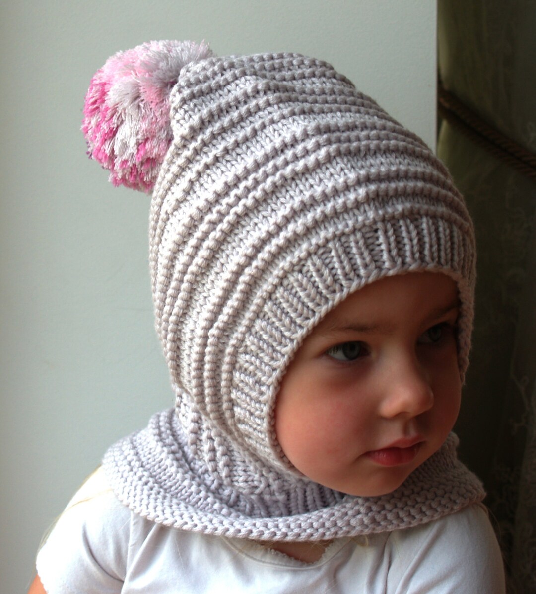 Light Grey Merino Pixie Balaclava Baby/ Toddler/ Girl Hoodie - Etsy