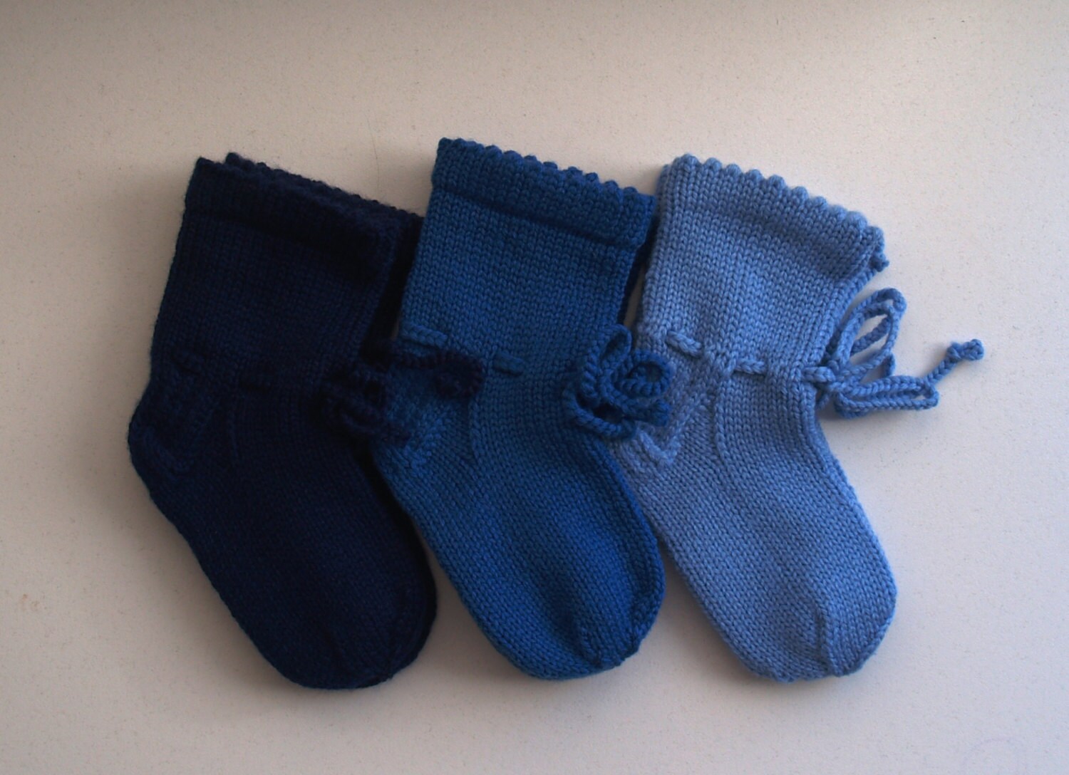 Blue Merino Wool Socks for Baby Boy READY TO SHIP, Hand Knitted Baby Accessory, Gift for New Born Boy, Baby Shower. More color options