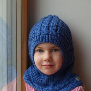 Merino Balaclava, Baby/toddler/ Kids Hoodie Hat &neckwarmer. Sizes 6 ...
