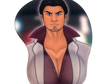 Yakuza Kiryu Kazuma 3D Mousepad Kiryu Kazuma Mouse Pad with Wrist Support Bara Mousepad Lycra Fabric Mousepad