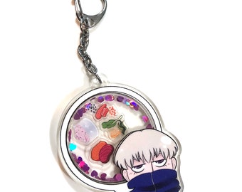 Cloaked Anime Boy Rice Bowl Ingredients Shaker Charm