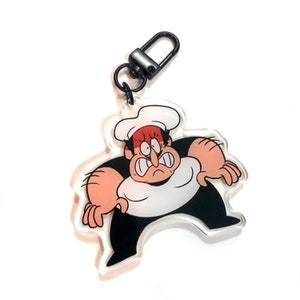 Pizza Tower Acrylic Charm Keychains Peppino Acrylic Keychain Pizza Tower Peppino Spaghetti Keyring Silly Italian Man Meme Keychain