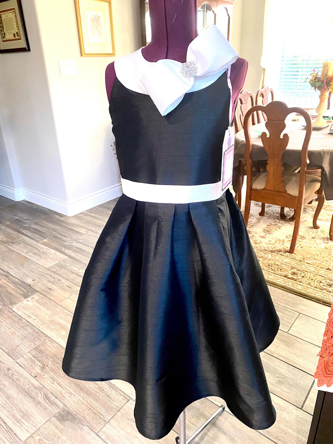 CLEARANCE Girls Pageant Interview Dress, Pageant Dress Size 10, Black