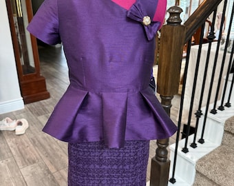 Girls Pageant Interview Dress, Size 7, Dark Royal Purple, Girls Interview Top  Skirt Suit, Purple Pageant Interview Dress, Diane Marak