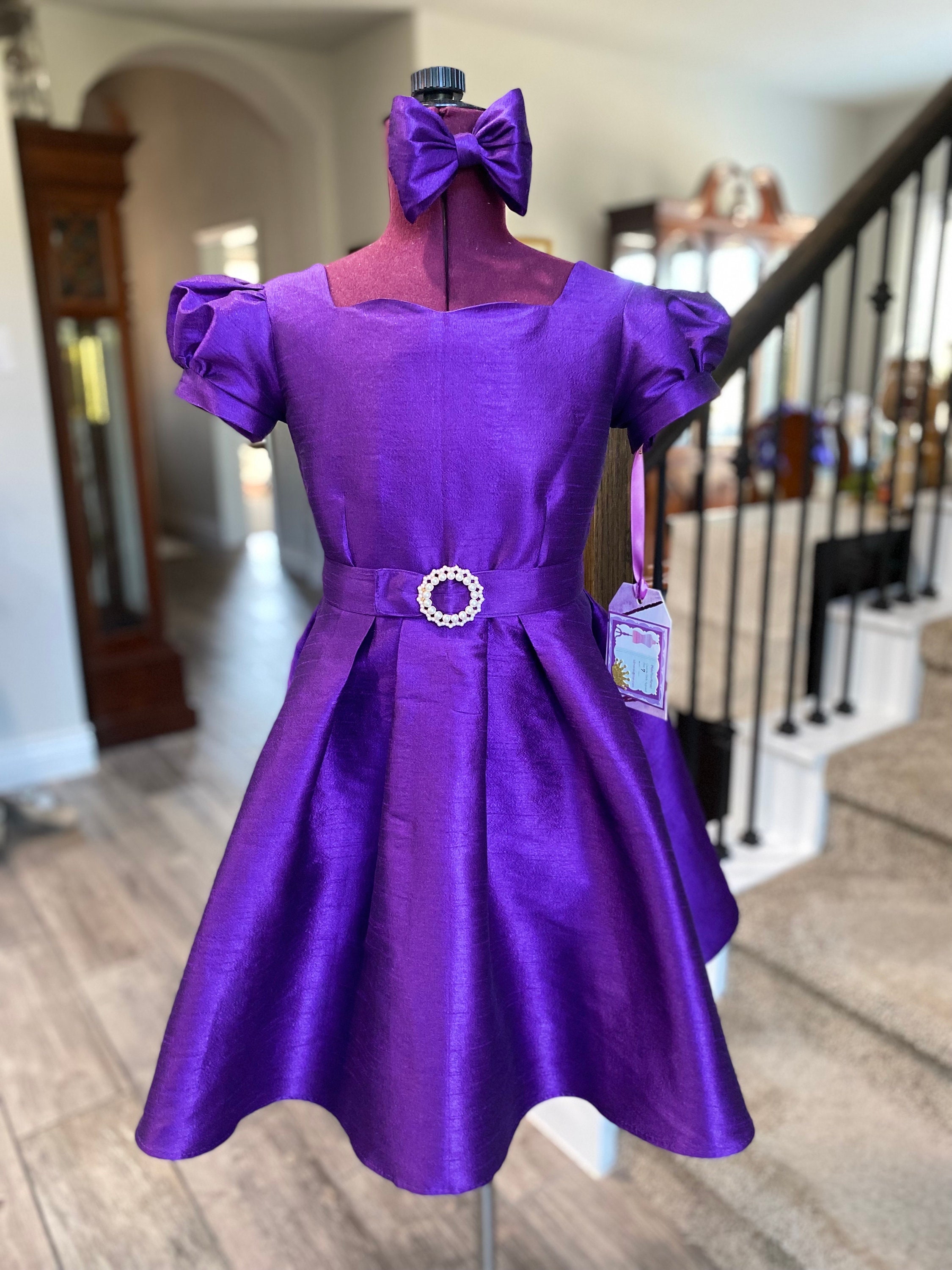 Girls Pageant Interview Dress Size 7 Royal Purple Fit and Flare