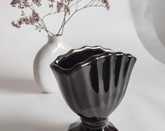 Vintage Scalloped Fan Shaped Pedestal Vase by Märta Grunditz