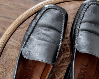 Vintage Kroll Italian Leather Loafers - 90s Classic Slip-Ons - Size 38 EU