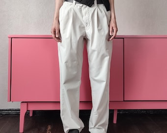 Vintage 1990s Dockers Pleated Khakis - Slouchy Beige Chino Trousers - Size S/M
