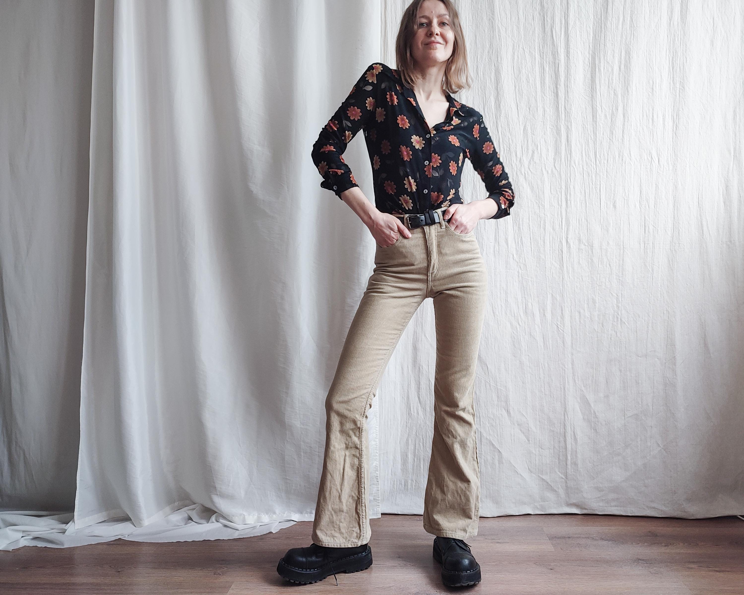 パンツ 70s vintage corduroy flare pants 1970s corduroy pants, flare leg, vintage 70s pants, high