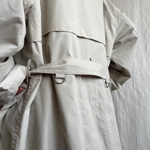 Maxi trench croisé blanc cassé vintage, pardessus ceinturé avec col à revers des années 90, moyen Extra Large M L XL image 6