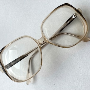 Vintage French Oversized Transparent Retro Eyeglasses Frames, Big 70s 80s Eye Glasses, Mod Eyewear, Small Medium Size