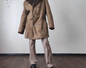 Vintage 1980's Type B-3 R Sherman Brown Leather Bomber Jacket