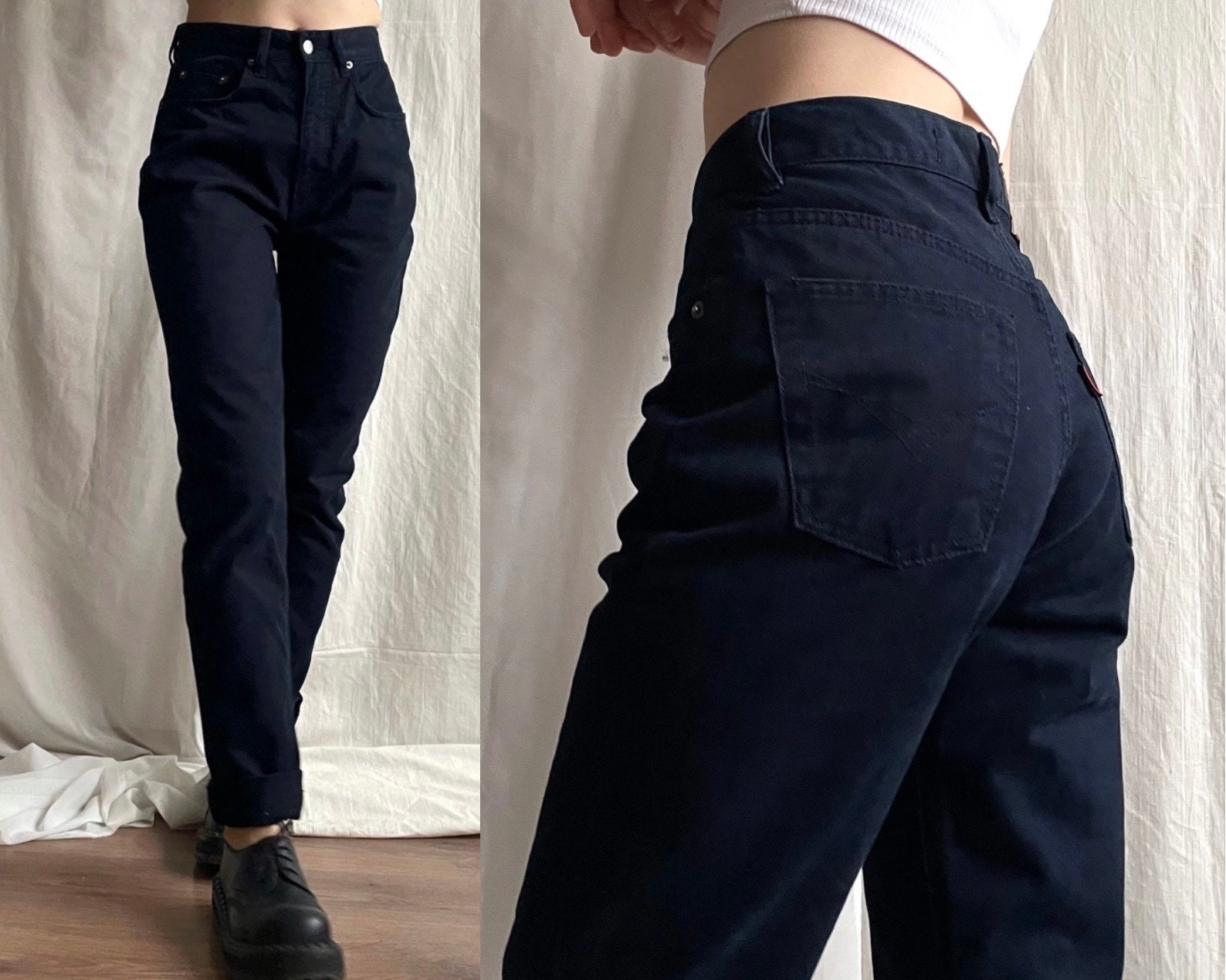 Women's High Waist Asymmetric Tassel Flared Slit Bell-bottom Jeans/ Vintage  70s Style Trousers/ Hippie/retro Boho. 