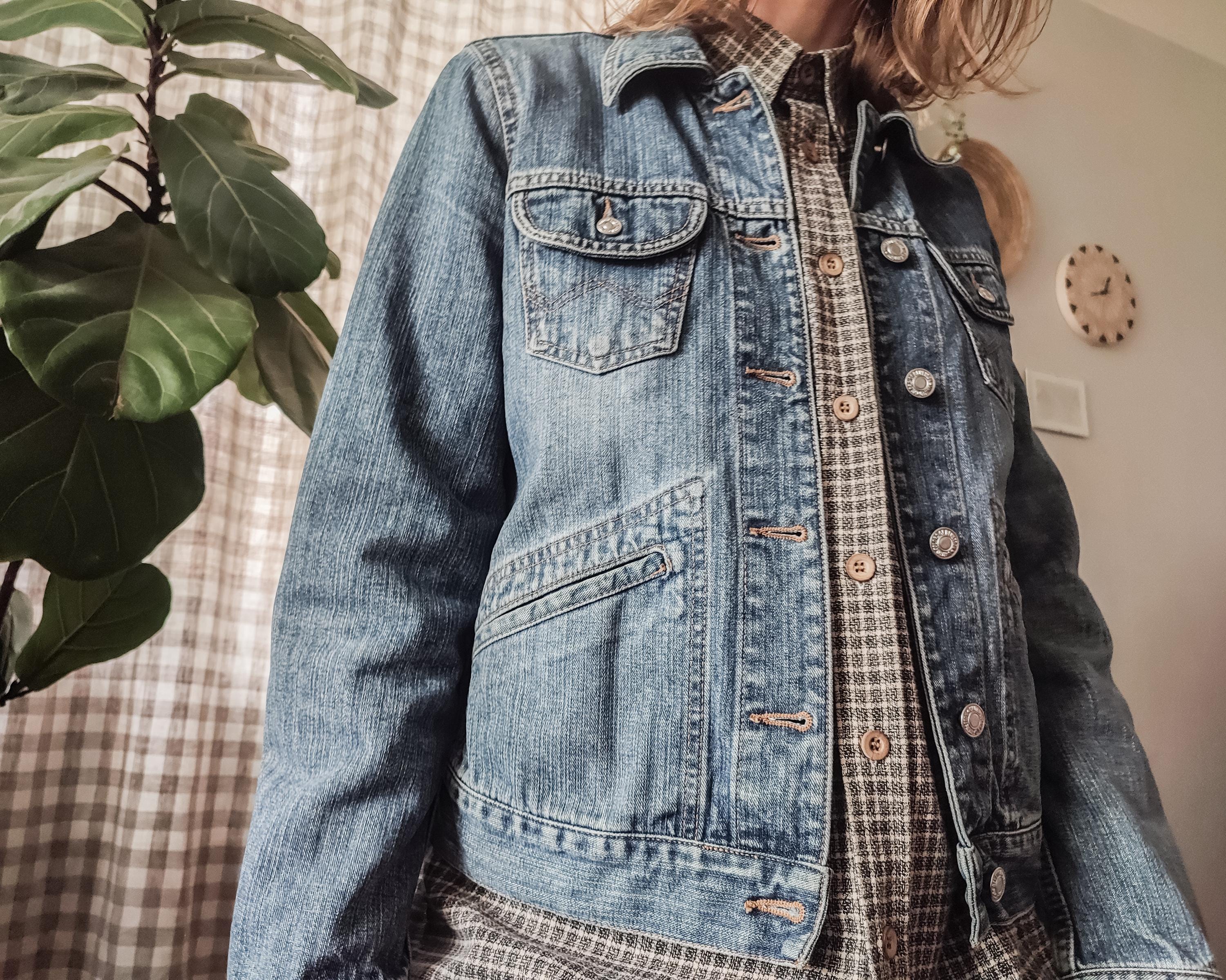 ジャケット・アウター archive y2k 00s BENETTON wool riders Vintage Benetton Denim Jacket - 90s Y2k Button-up Trucker - Size