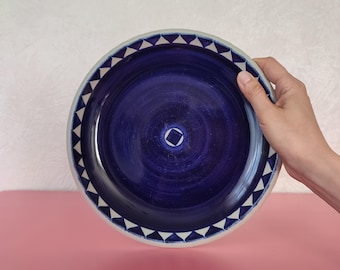 Rare Vintage Marianne Westman Hand Painted Rorstrand Plate in Cobalt Blue