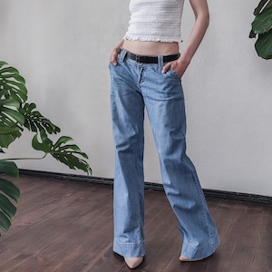 Y2k Low Rise Flare Jeans Waist 24 - Etsy