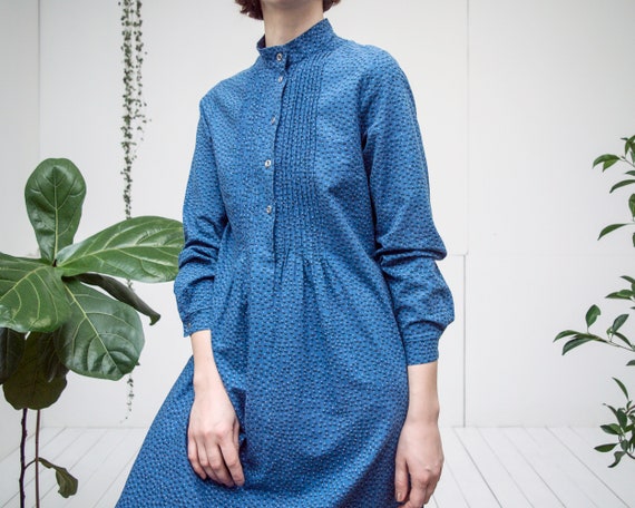 Vintage MARIMEKKO midi dress dark blue spotted pri
