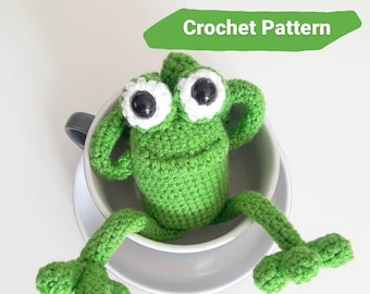 Motif grenouille amigurumi au crochet